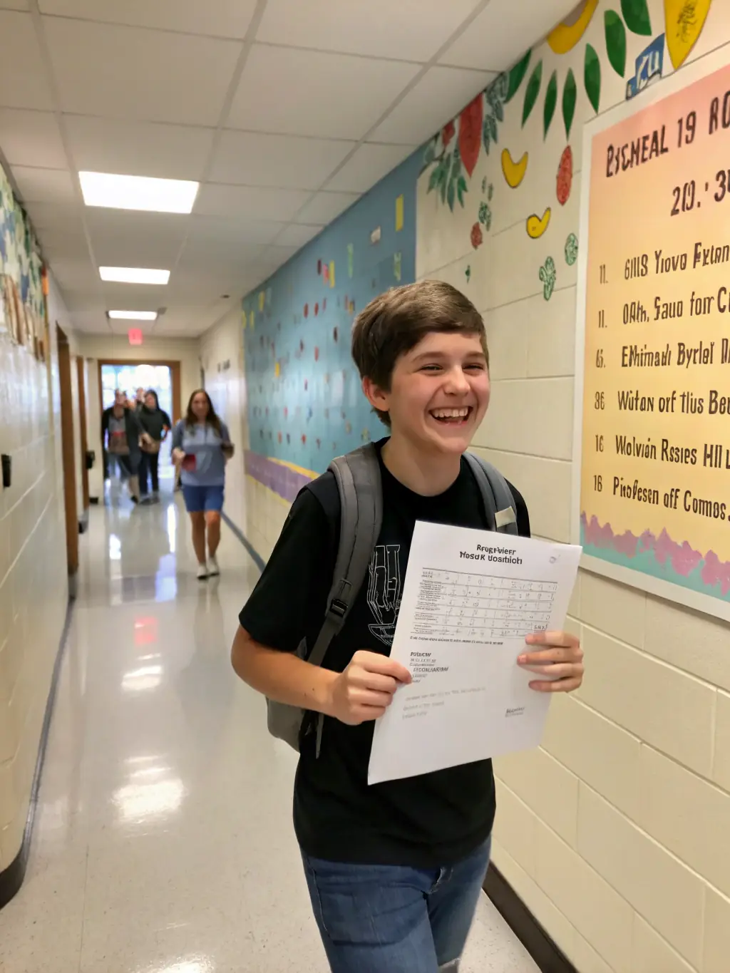 A student successfully completing an English proficiency exam, highlighting the effectiveness of Michael's exam preparation courses.